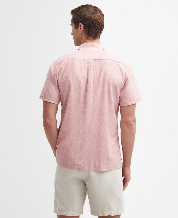 Barbour Nelson Regular Short-sleeved Shirt Pink Clay | BABO87736