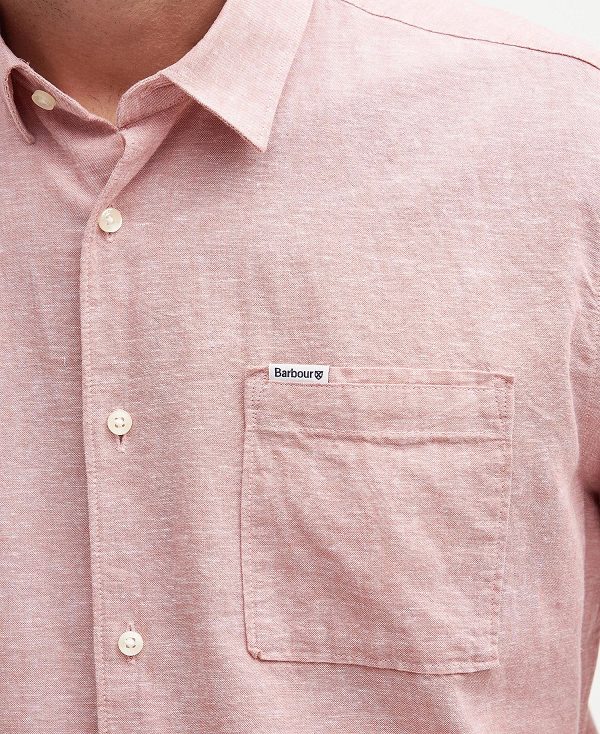 Barbour Nelson Regular Short-sleeved Shirt Pink Clay | BABO87736