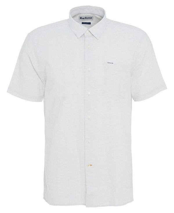 Barbour Nelson Regular Short-sleeved Shirt Mist | BABO87737