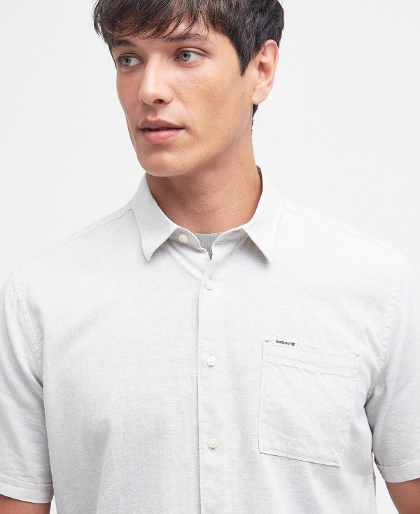 Barbour Nelson Regular Short-sleeved Shirt Mist | BABO87737