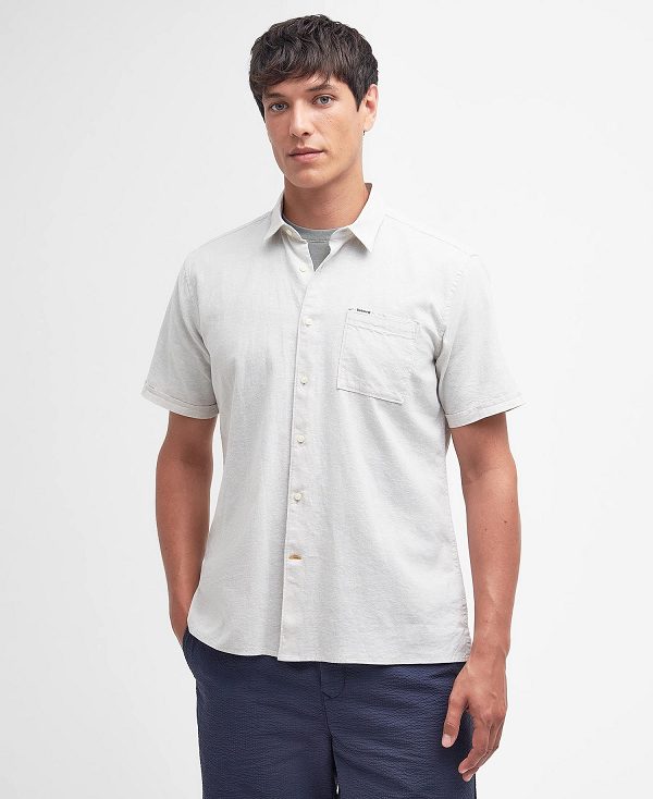 Barbour Nelson Regular Short-sleeved Shirt Mist | BABO87737