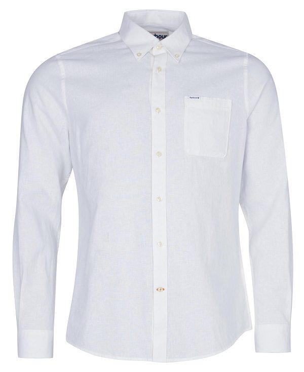 Barbour Nelson Tailored Long-sleeved Shirt White | BABO87628