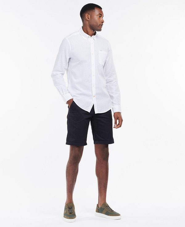 Barbour Nelson Tailored Long-sleeved Shirt White | BABO87628