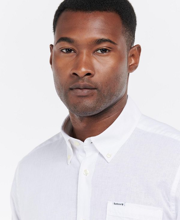 Barbour Nelson Tailored Long-sleeved Shirt White | BABO87628