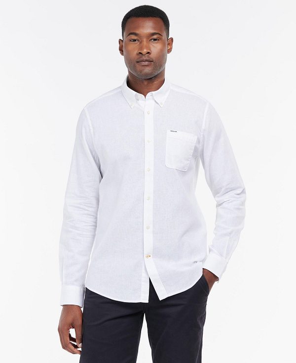 Barbour Nelson Tailored Long-sleeved Shirt White | BABO87628