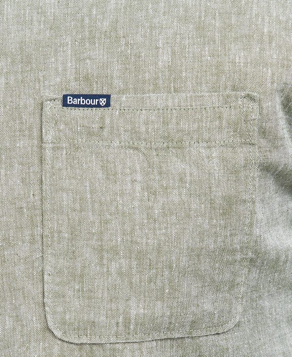 Barbour Nelson Tailored Long-sleeved Shirt Bleached Olive | BABO87632