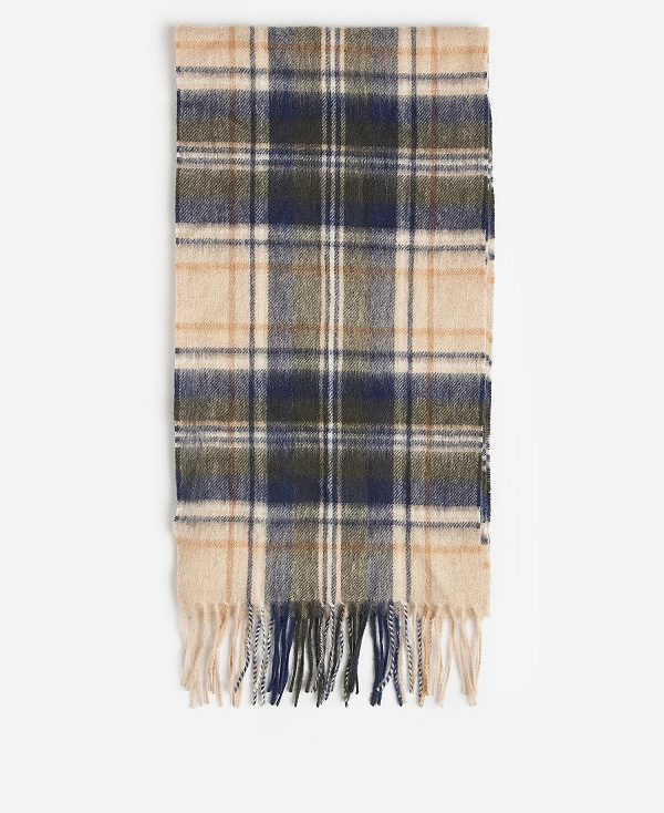 Barbour New Check Tartan Scarf Beige | BABO89080