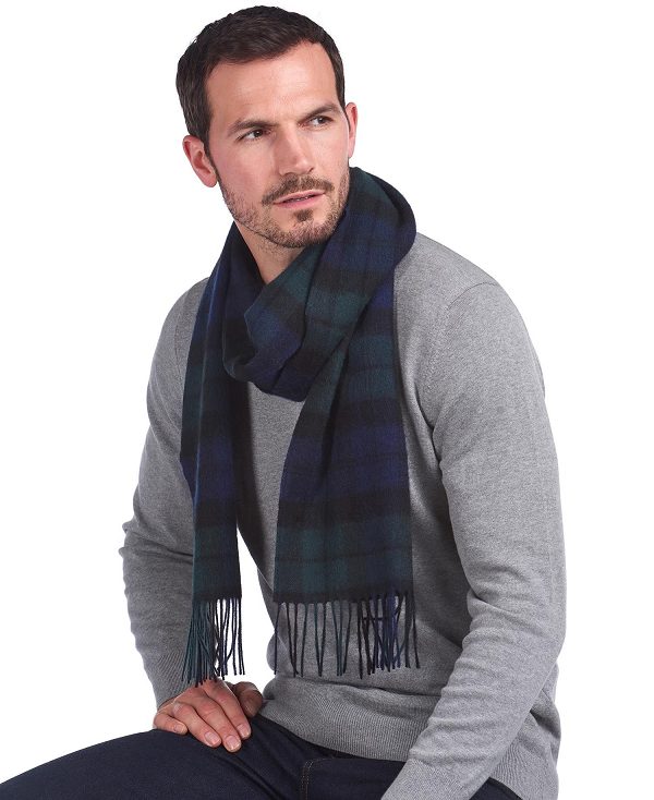 Barbour New Check Tartan Scarf Dk Mackenzie | BABO89089