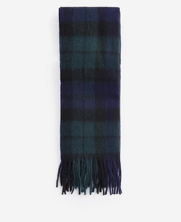 Barbour New Check Tartan Scarf Dk Mackenzie | BABO89089