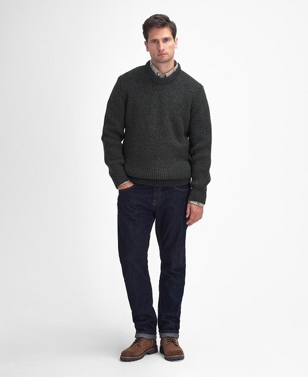 Barbour New Tyne Crew Neck Jumper Green | BABO88666