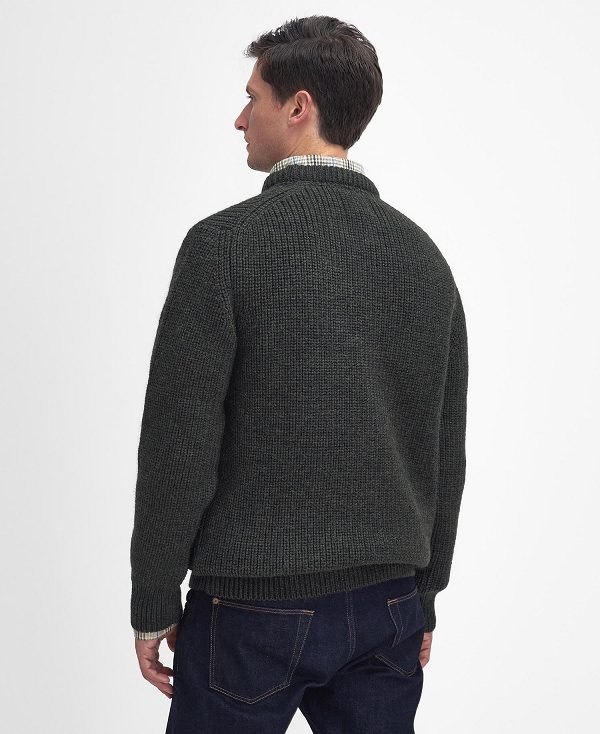 Barbour New Tyne Crew Neck Jumper Green | BABO88666