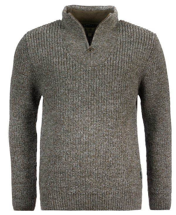 Barbour New Tyne Half Zip Jumper Derby Tweed | BABO88562