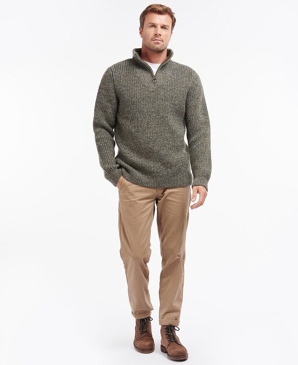 Barbour New Tyne Half Zip Jumper Derby Tweed | BABO88562