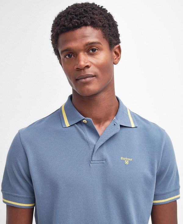 Barbour Newbridge Polo Shirt Dark Chambray | BABO88145