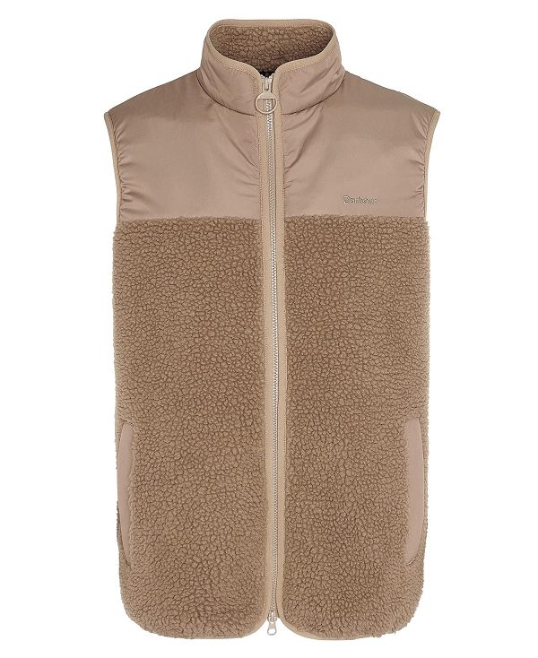 Barbour Newlan Fleece Gilet Beige | BABO88723