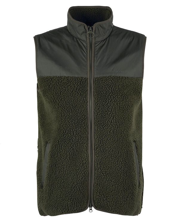 Barbour Newlan Fleece Gilet Green | BABO88706