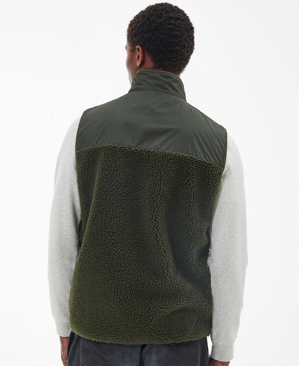 Barbour Newlan Fleece Gilet Green | BABO88706