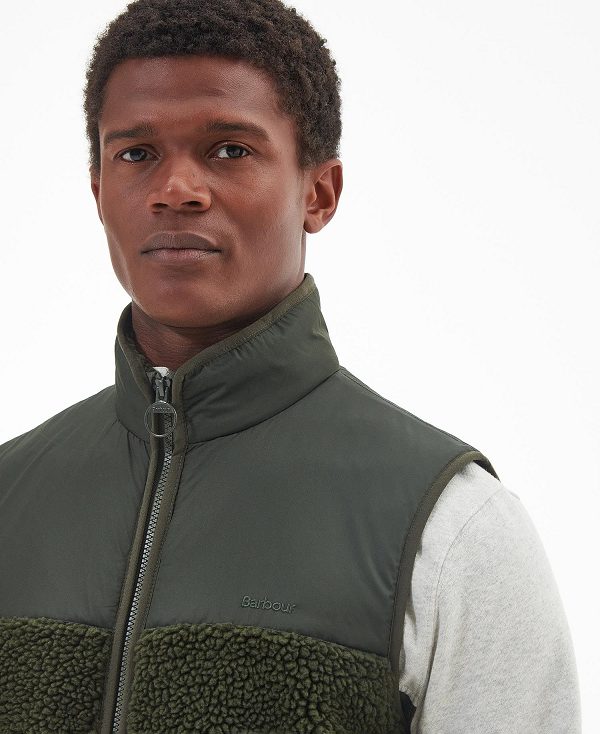 Barbour Newlan Fleece Gilet Green | BABO88706