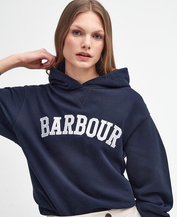 Barbour Northumberland Hoodie Navy/White | BABO89812