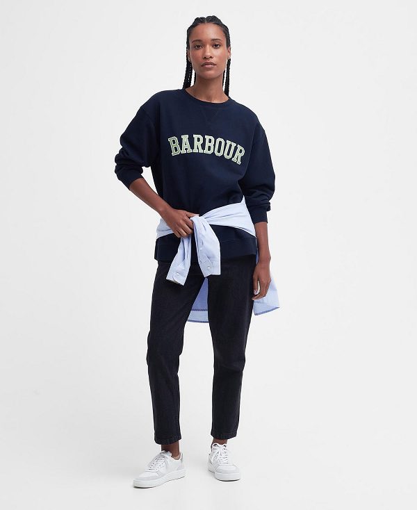 Barbour Northumberland Sweatshirt Classic Navy | BABO89689