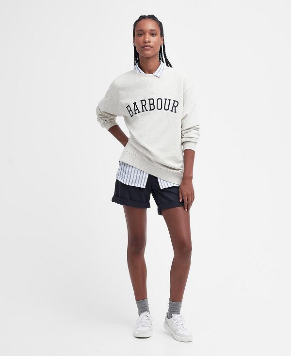 Barbour Northumberland Sweatshirt Cloud/Navy | BABO89688