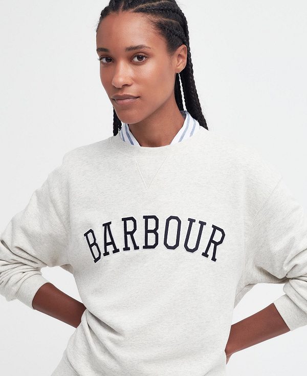 Barbour Northumberland Sweatshirt Cloud/Navy | BABO89688