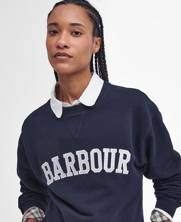 Barbour Northumberland Sweatshirt Navy | BABO89803