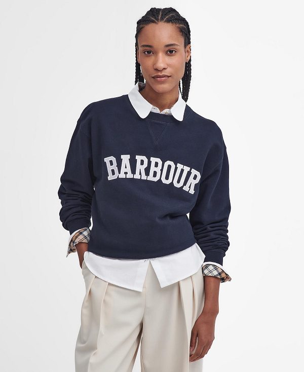 Barbour Northumberland Sweatshirt Navy | BABO89803