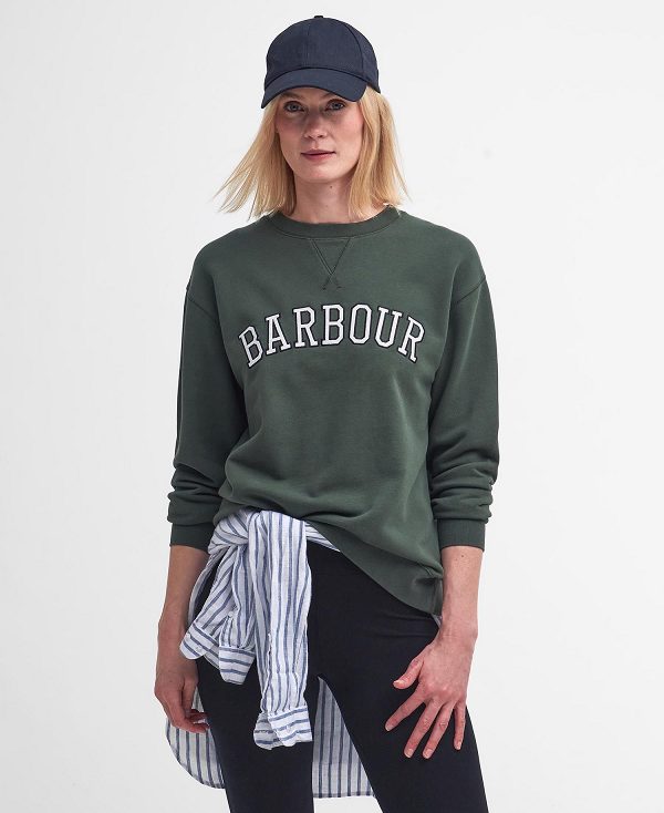 Barbour Northumberland Sweatshirt Olive | BABO89802