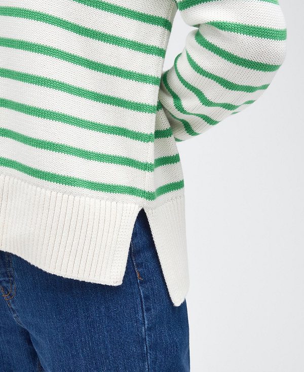 Barbour Oakfield Knitted Jumper Aran Stripe | BABO89675