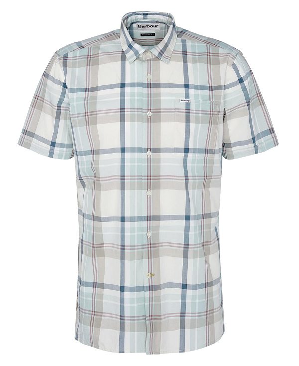 Barbour Oakfield Regular Short-sleeved Shirt Ecru | BABO87768