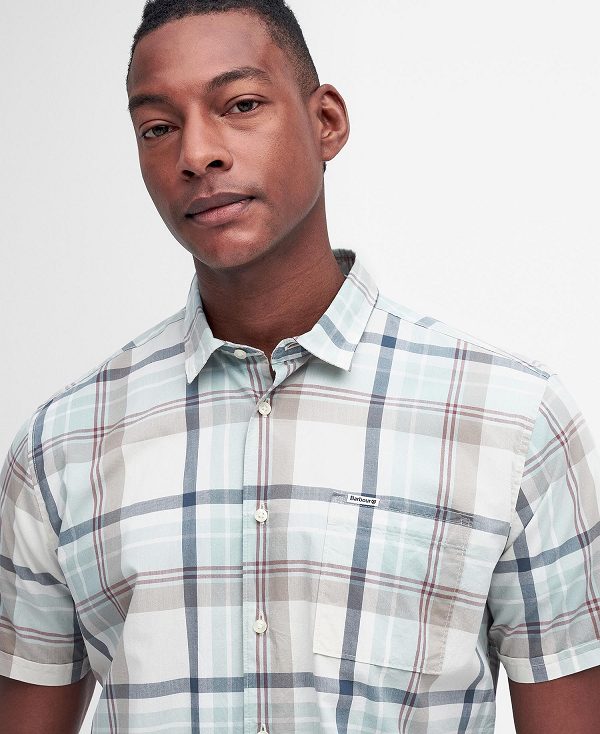 Barbour Oakfield Regular Short-sleeved Shirt Ecru | BABO87768