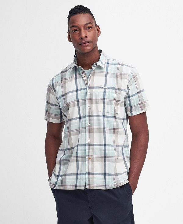 Barbour Oakfield Regular Short-sleeved Shirt Ecru | BABO87768