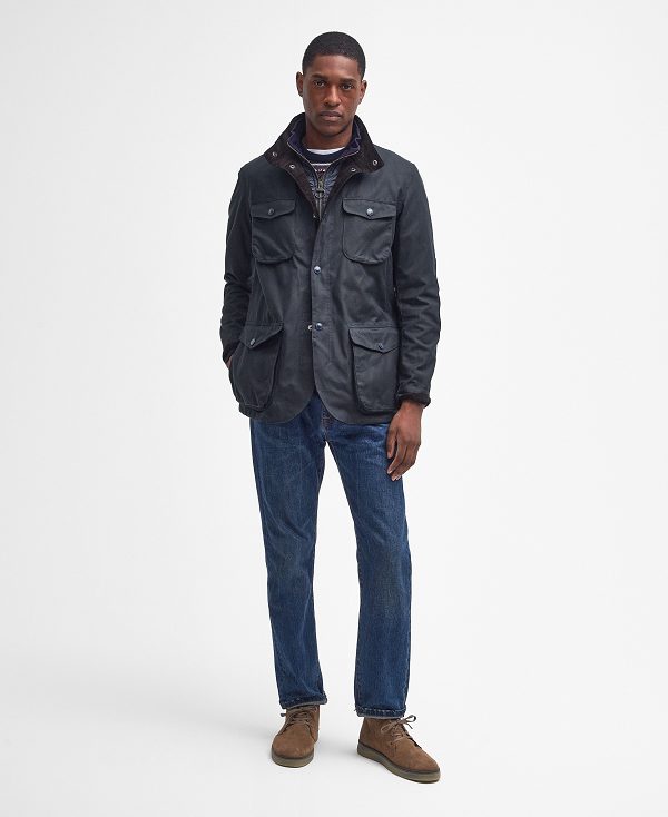 Barbour Ogston Wax Jacket Navy | BABO87240