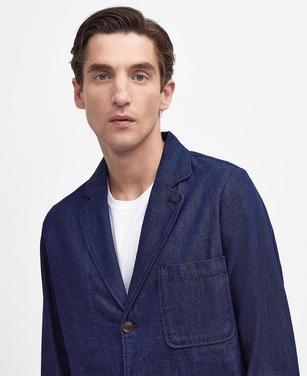 Barbour Orchard Denim Blazer Indigo | BABO87965