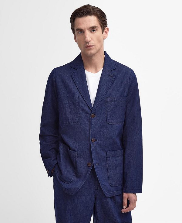 Barbour Orchard Denim Blazer Indigo | BABO87965