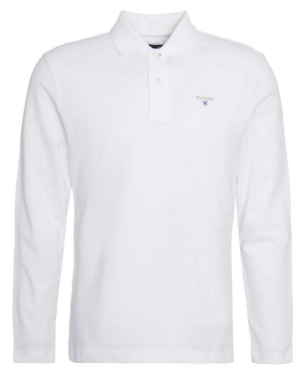 Barbour Original Sports Long-sleeved Polo Shirt White | BABO88220