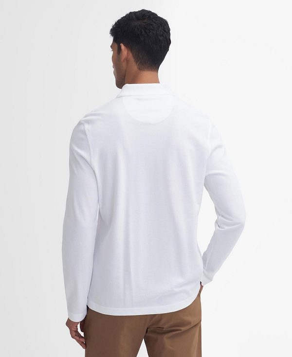 Barbour Original Sports Long-sleeved Polo Shirt White | BABO88220