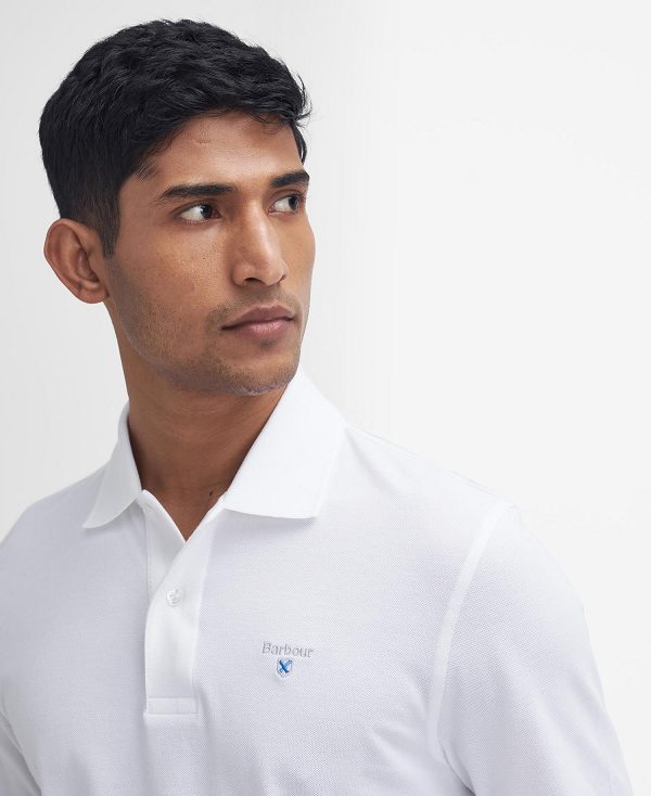 Barbour Original Sports Long-sleeved Polo Shirt White | BABO88220