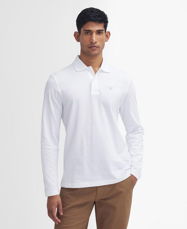 Barbour Original Sports Long-sleeved Polo Shirt White | BABO88220