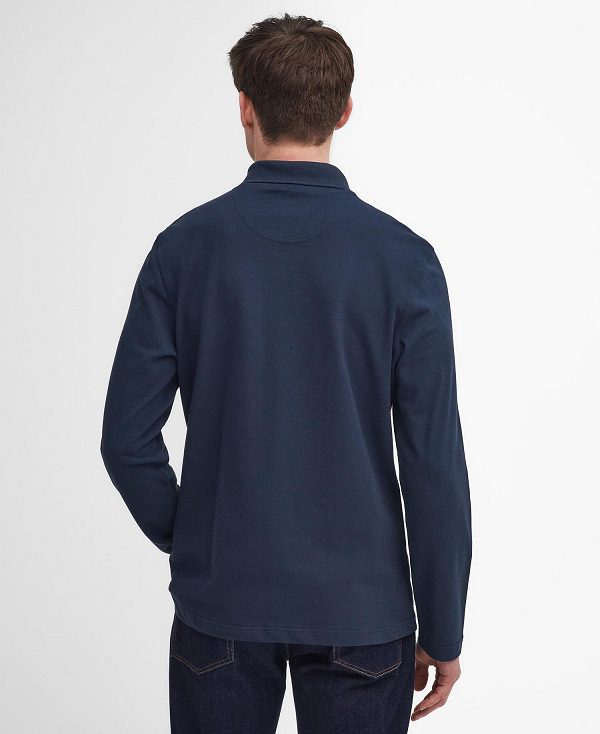 Barbour Original Sports Long-sleeved Polo Shirt Navy | BABO88221