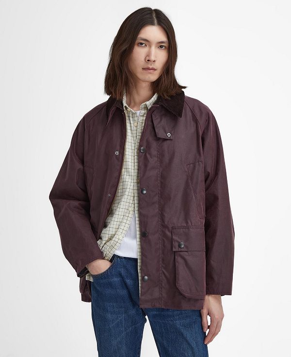 Barbour Os Bedale Waxed Jacket Bordeaux | BABO87257