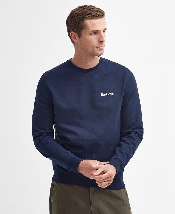 Barbour Ossett Graphic Sweatshirt Classic Navy | BABO88472