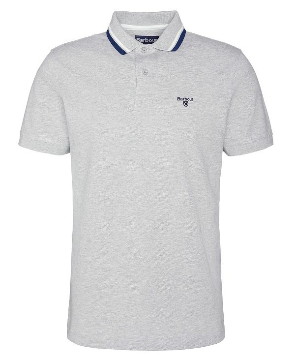 Barbour Otterburn Short-sleeved Polo Shirt Blue Chalk | BABO88176