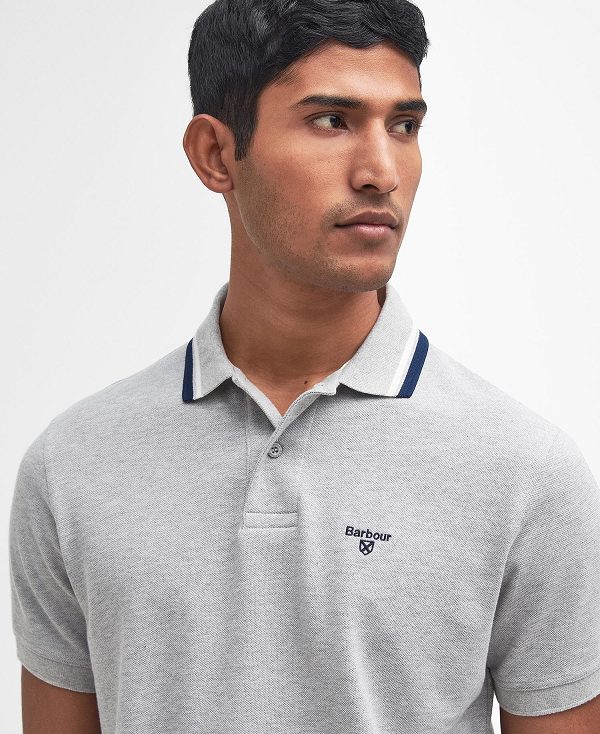 Barbour Otterburn Short-sleeved Polo Shirt Blue Chalk | BABO88176