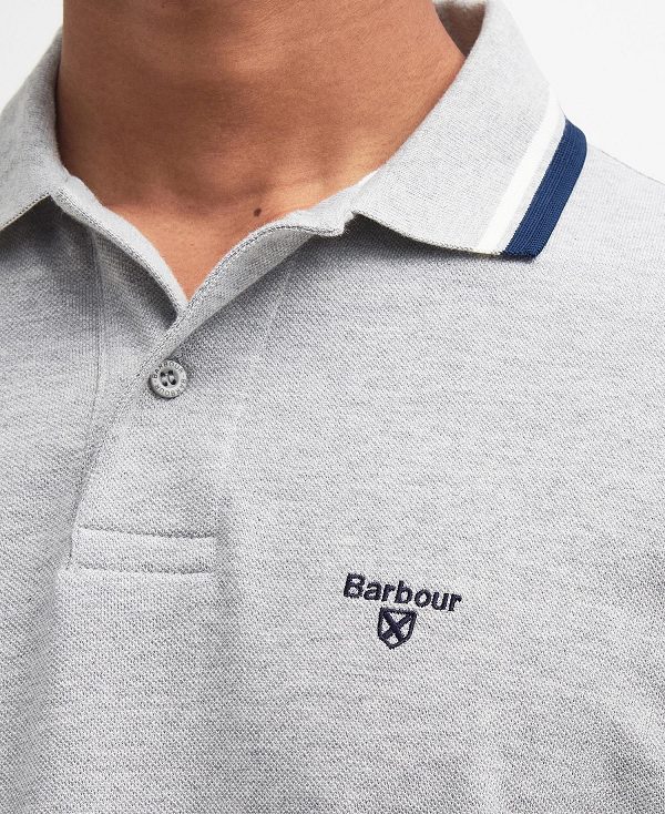 Barbour Otterburn Short-sleeved Polo Shirt Blue Chalk | BABO88176