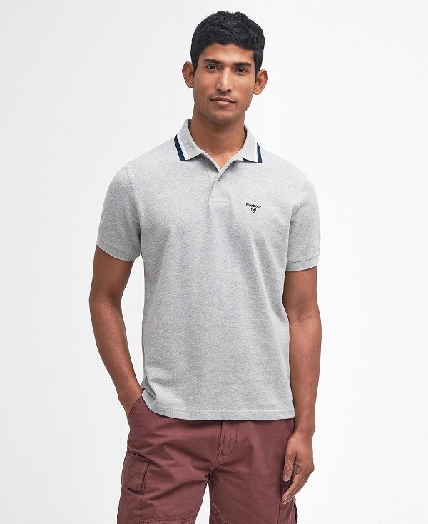 Barbour Otterburn Short-sleeved Polo Shirt Blue Chalk | BABO88176