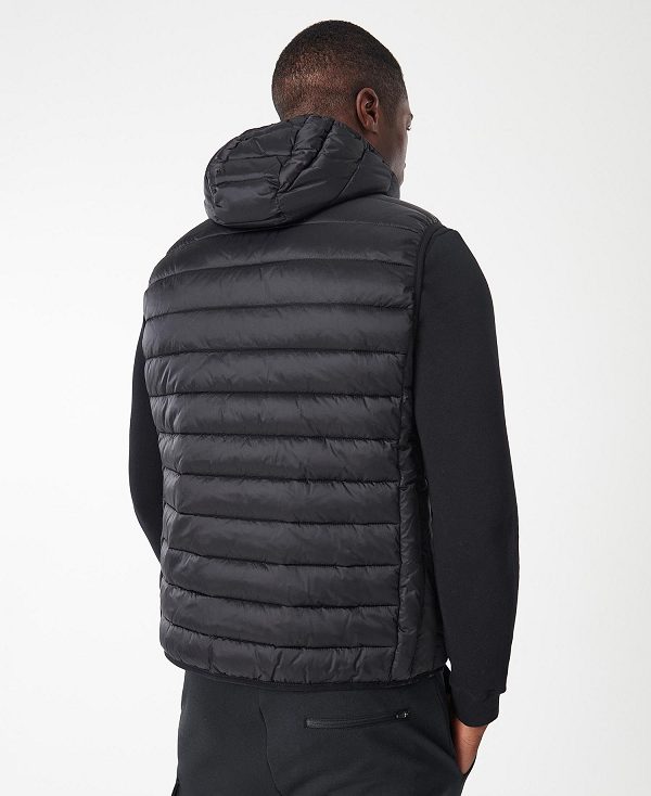 Barbour Ousten Hooded Gilet Black | BABO87524