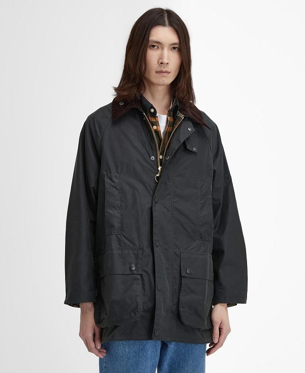 Barbour Oversized Beaufort Waxed Jacket Sage | BABO87276