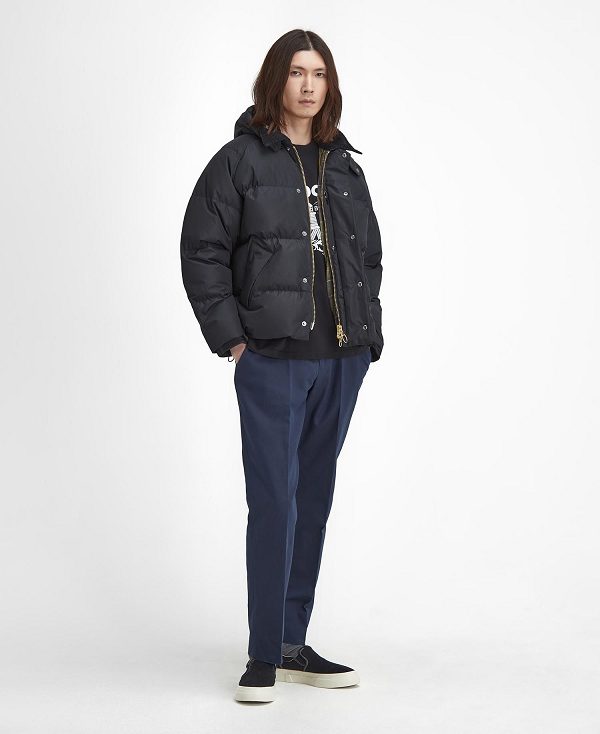 Barbour Oversized Transport Puffer Jacket Classic Black | BABO87382